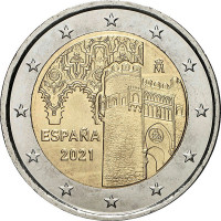 2 евро, 2021 г. Испания. Исторический центр Толедо