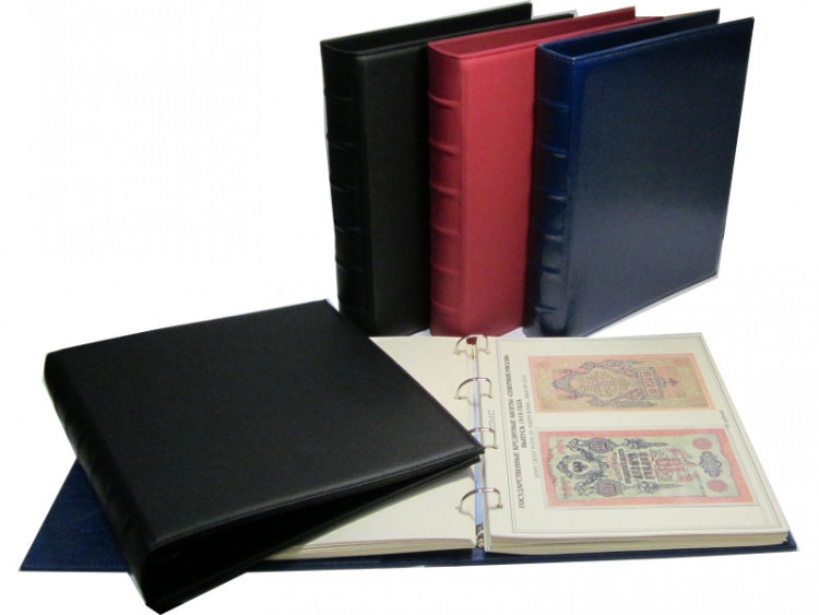 Коллекционный альбом для бон периода гражданской войны 1918 - 1919 гг. с изображением банкнот и холдерами под них, формата Grand (Элит, 44 стр.)(4 том)