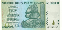 50 000 000 долларов Зимбабве 2008 года p79