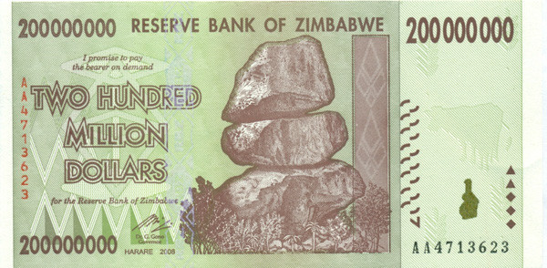 200 000 000 долларов Зимбабве 2008 года p81