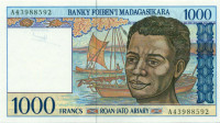 1000 франкнов Мадагаскара 1994 года р76а