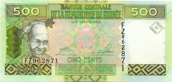 500 франков Гвинеи 2006 года p39a