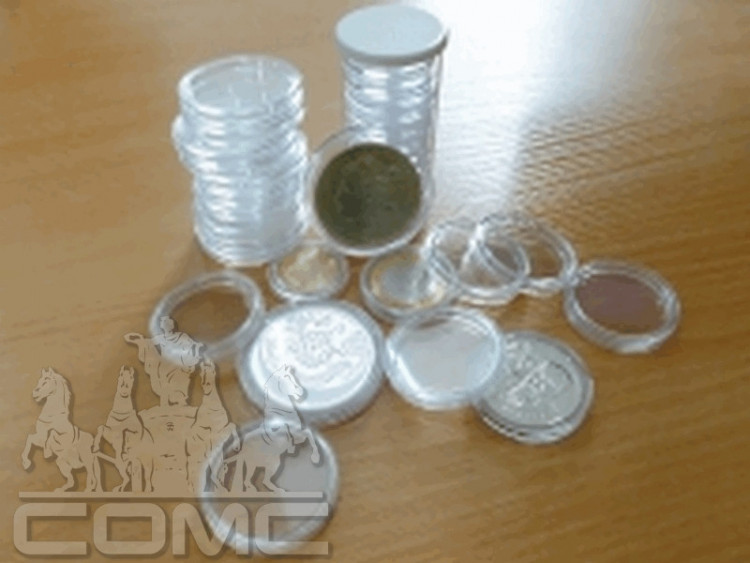 Пластиковая капсула для монет  38 мм (без бортика, Китай)
