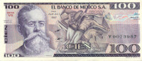 100 песо Мексики 25.05.1982 года р74c