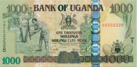 1000 шиллингов Уганды 2005 года р43a