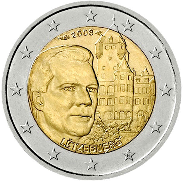 2 евро, 2008 г. Люксембург (Замок Берг)