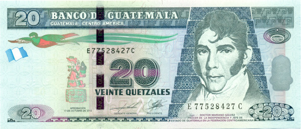 20 кетсалей Гватемалы 17.10.2012 года p124