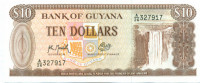 10 долларов Гайаны 1966-1992 годов р23f