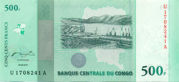 500 франков Конго 2010 года р100