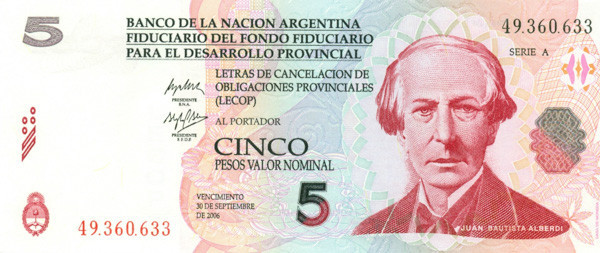 5 песо Аргентины 2006 года р Snew5