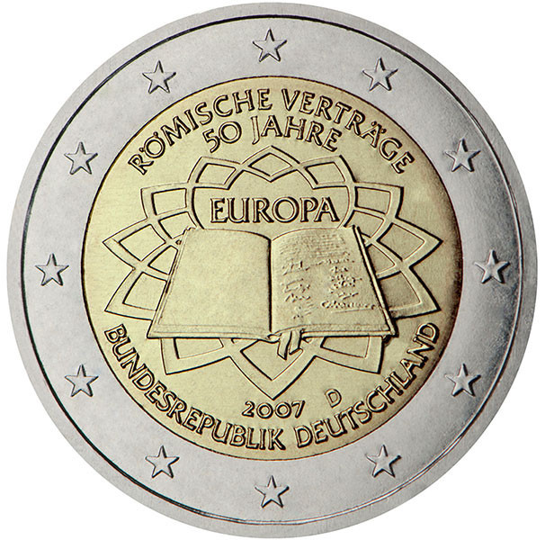 2 евро, 2007 г. Германия (серия «Римский договор»)