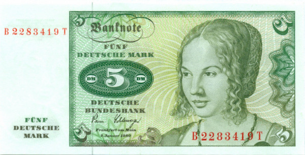 5 марок ФРГ 1980 года р30в(1)