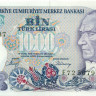 1000 лир Турции 1970 года p196(2)
