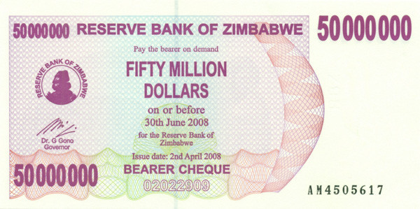 50 000 000 долларов Зимбабве 2008 года p57
