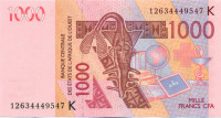 1000 франков Сенегала 2003-2023 года р715К
