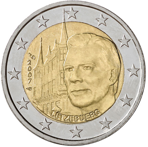 2 евро, 2007 г. Люксембург (Дворец Великих герцогов)