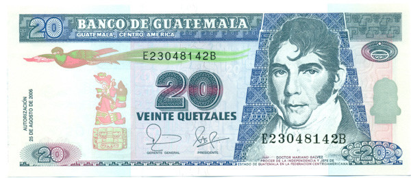 20 кетсалей Гватемалы 2007 года р112a