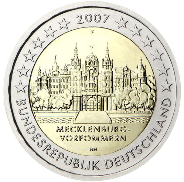 2 евро, 2007 г. Германия (Мекленбург-Передняя Померания)