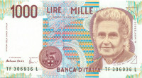 1000 лир Италии 1990 года р114a