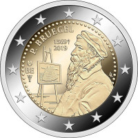 2 евро, 2019 г. Бельгия. 450 лет со дня смерти Питера Брейгеля Старшего