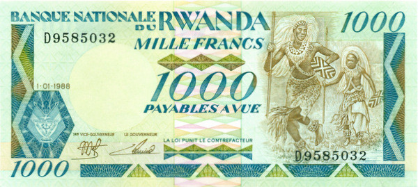 1000 франков Руанды 1988-1989 года p21
