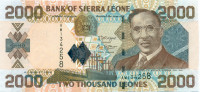 2000 леоне Сьерра-Леоне 04.08.2006 года р26c