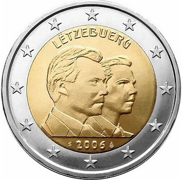 2 евро, 2006 г. Люксембург (25 лет принцу Гийому)