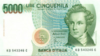 5000 лир Италии 04.01.1985 года р111c