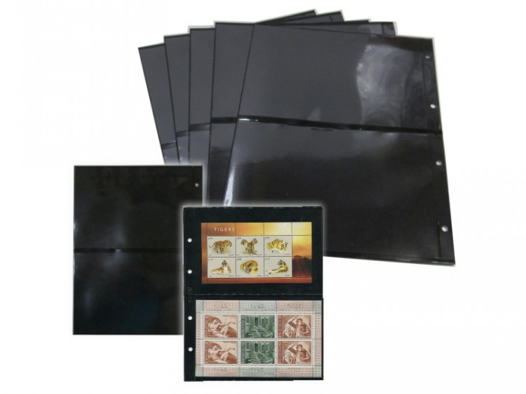 Лист для открыток, фото, бон и марок 245х310 мм на 2 ячейки размером 225х148 мм на черной основе Двухсторонний (формат Grand)(ЛЧФ 2 (2))