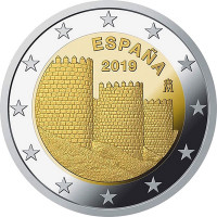 2 евро, 2019 г. Испания. Старый город Авила