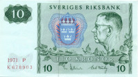 10 крон Швеции 1971 года p52c